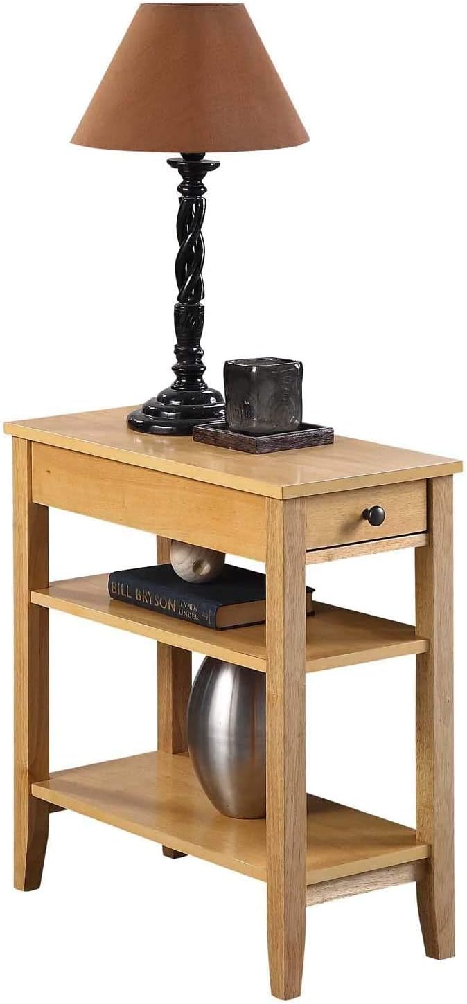 Natural Three Tier End Table With Drawer B391008