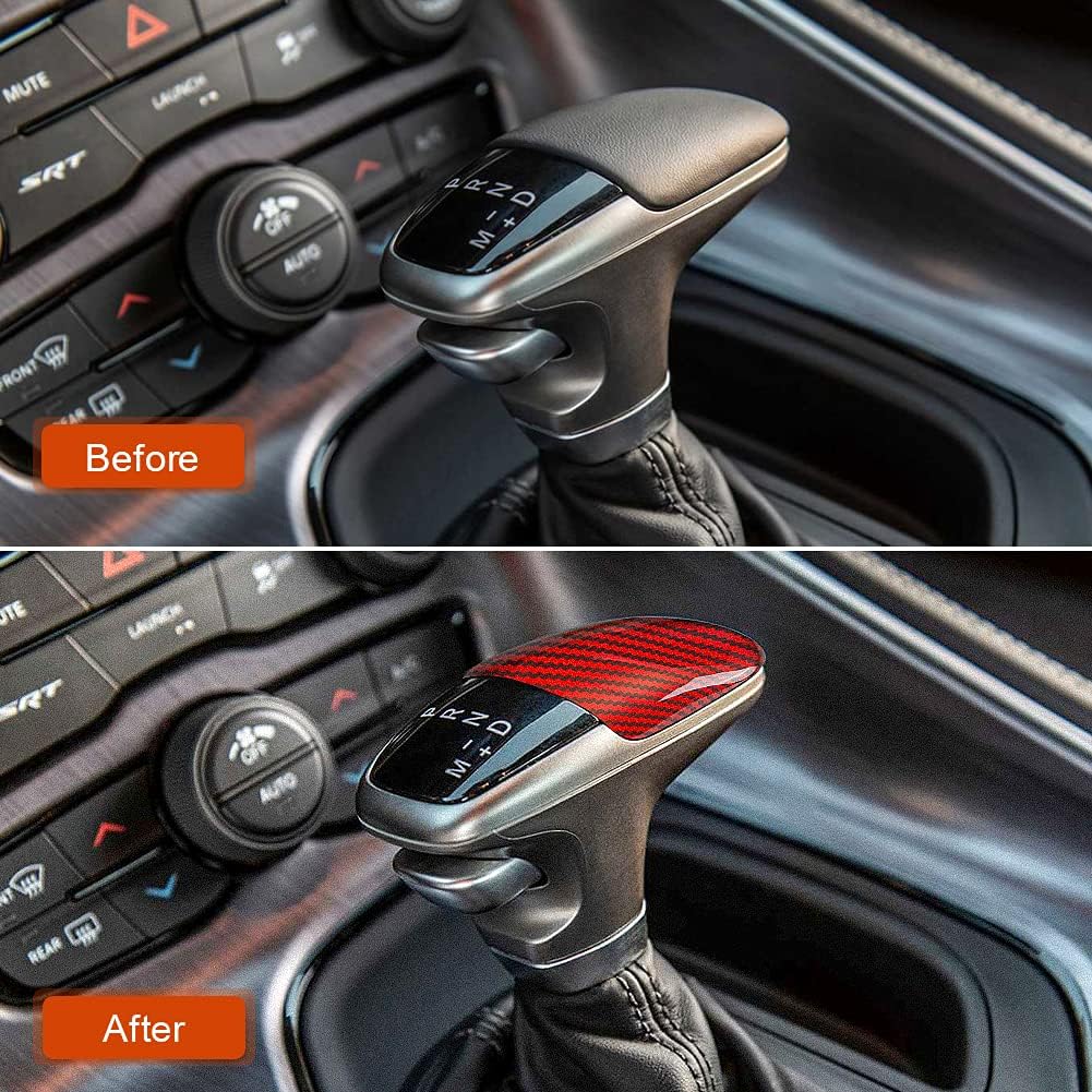 Red Carbon Fiber Gear Shift Knob Cover Trim G454110