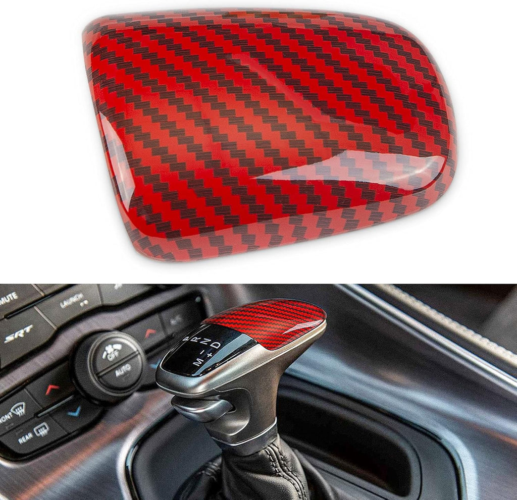 Red Carbon Fiber Gear Shift Knob Cover Trim G454110