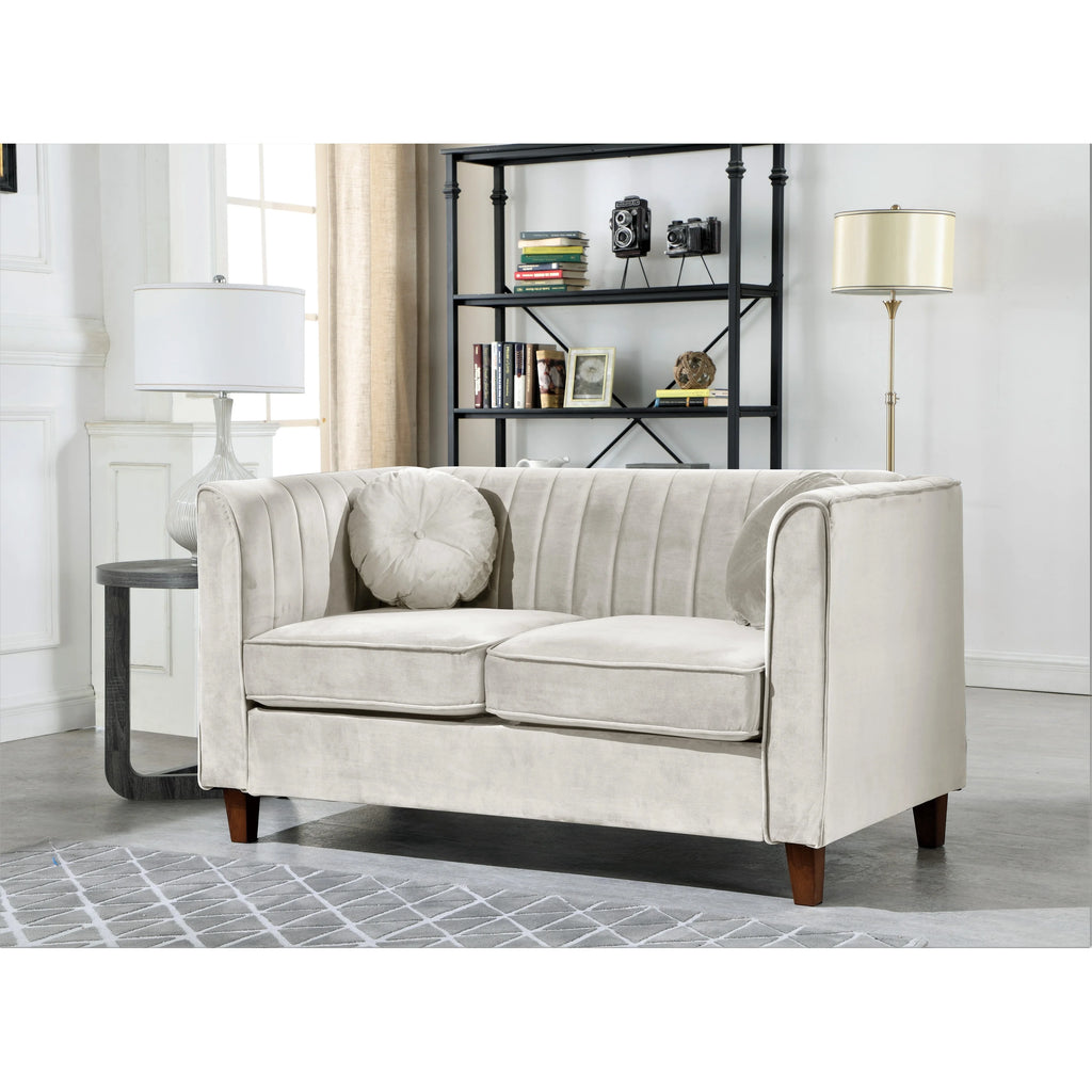 Green Velvet Chesterfield Loveseat E6775