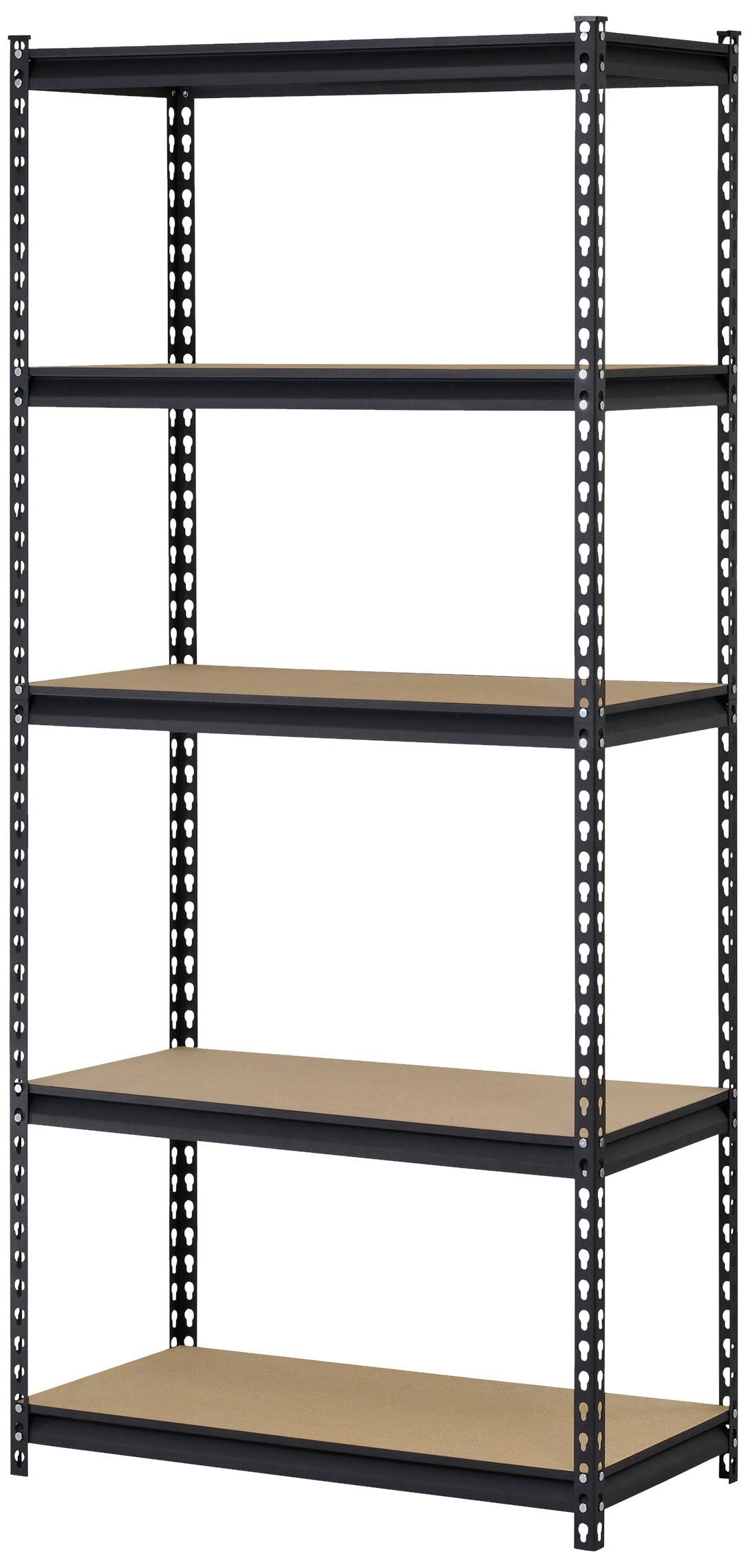 Steel Storage Rack, 5 Adjustable Shelves, 3200 lb. Capacity, Black X736