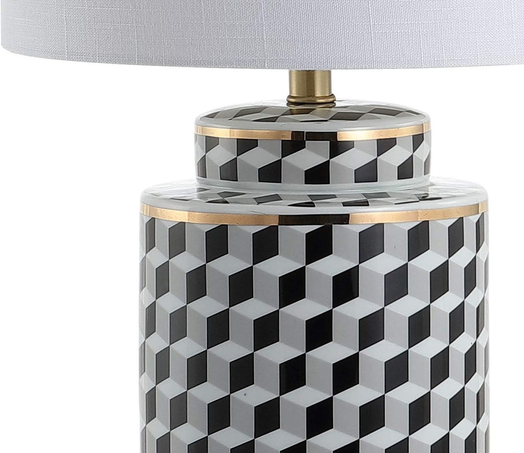 Black/White Ceramic/Metal LED Table Lamp Z78101