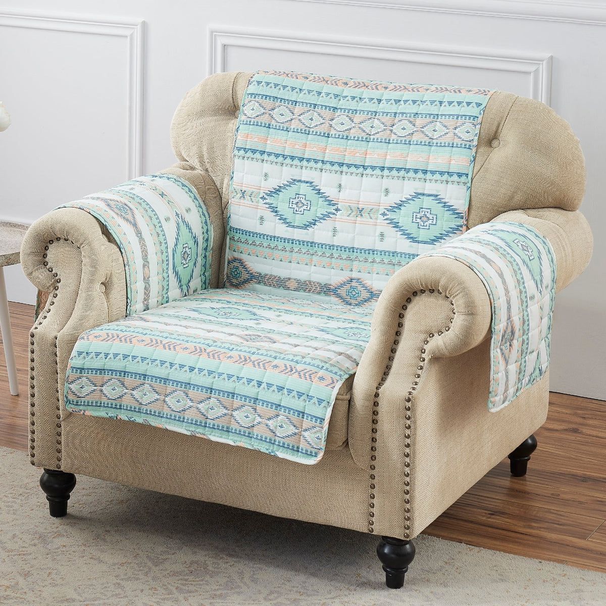 Tan Reversible Armchair Protector M374