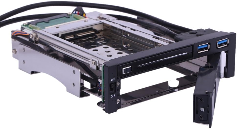 Dual Bay 3.5 + 2.5 Inch SATA III Hard Drive SSD Tray Caddy Internal Mobile Rack Enclosure Docking Station with USB 3.0 Port Hot Swap Pack of 2 A445