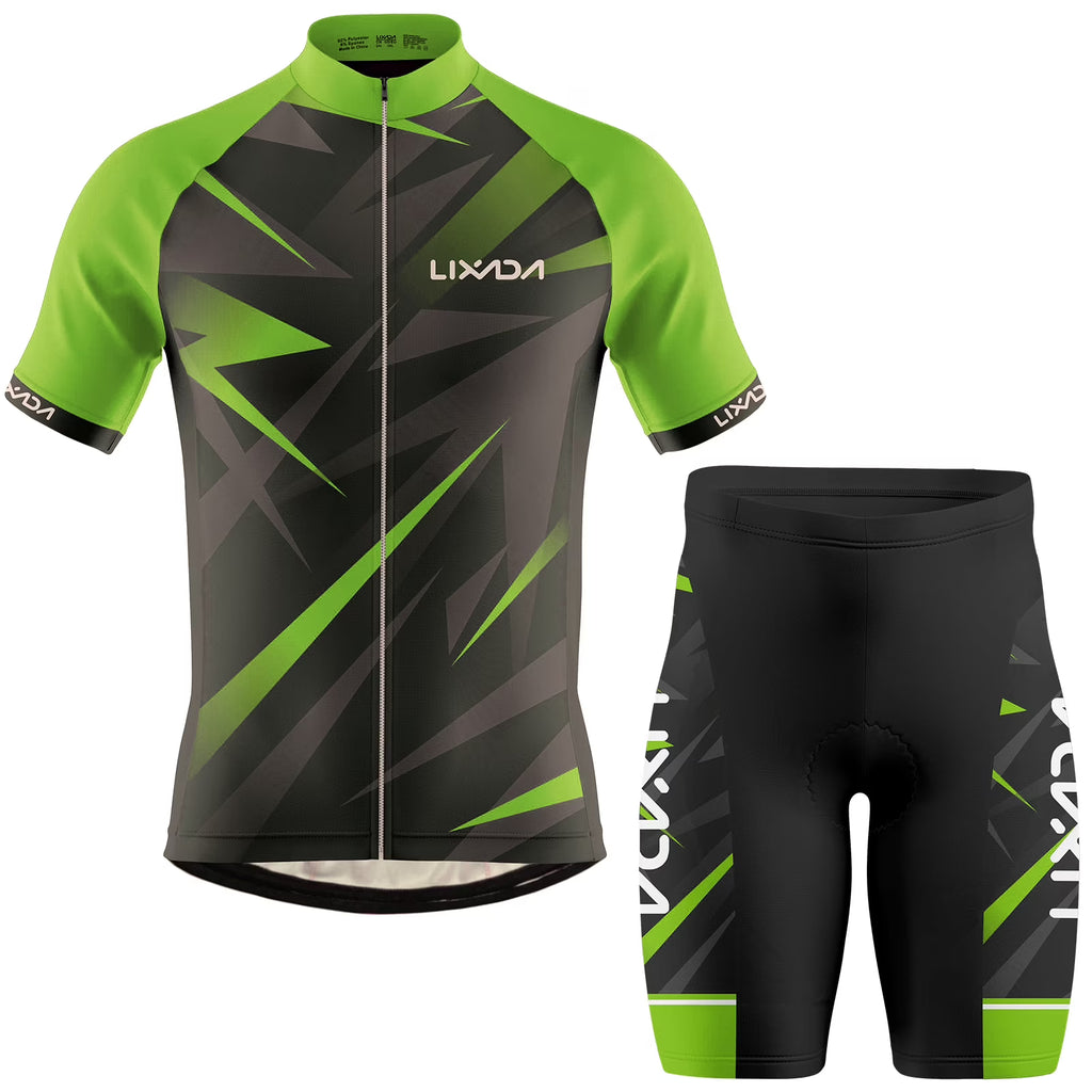 Breathable Cycling Jersey Short Sleeve Bike Shirt Padded Shorts MTB Suit V286