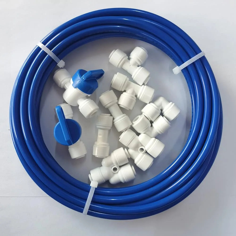 1/4 inch O.D. 32.8ft RO Water Tubing with 10pcs Quick Connector V757