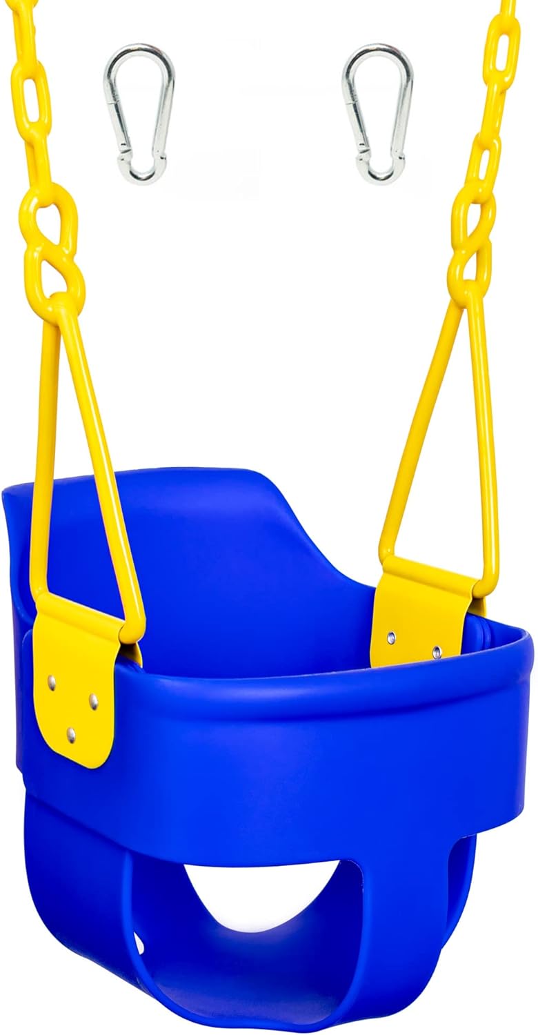 Pink Pack of 2 High Back Toddler Swing Seat with Plastic Coated Chains and Carabiners U19698