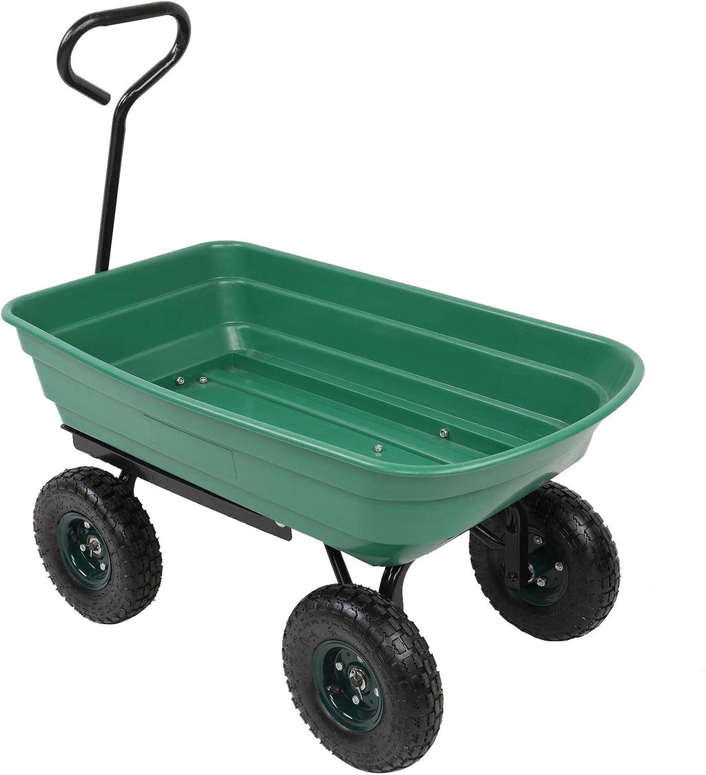 Heavy-Duty Wagon Garden Dump Cart with 10" Big Wheel, 550-Pound Capacity V335854