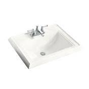 Ice Grey Drop-In Bathroom Sink with Single Faucet Hole P65235