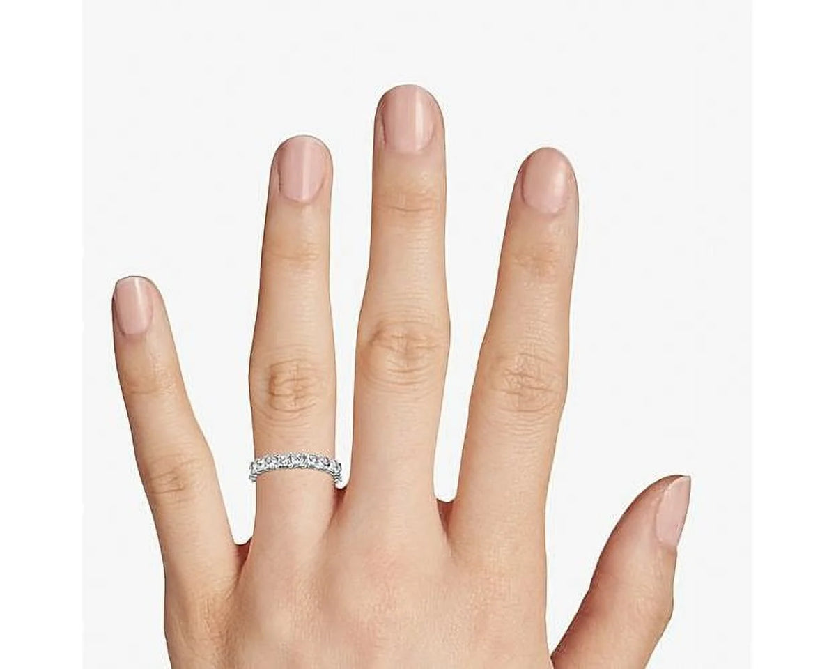 14K White Gold Princess Cut Diamond Eternity Band Size 7 E4259