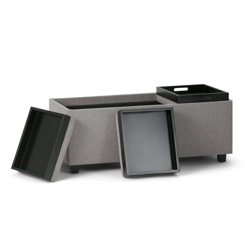 Cloud Grey Rectangle Storage Ottoman O9740