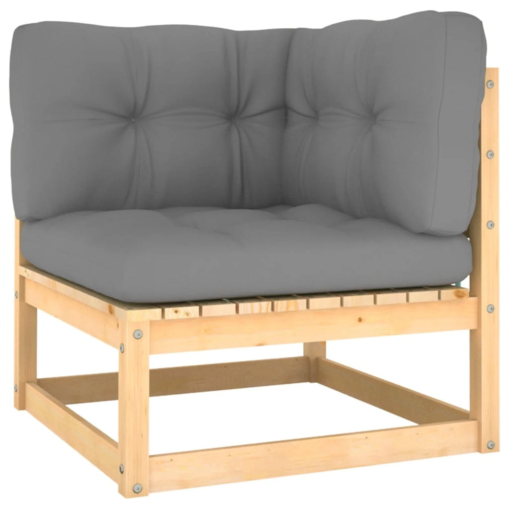 9 Piece Patio Set with Cushions Solid Pinewood O789