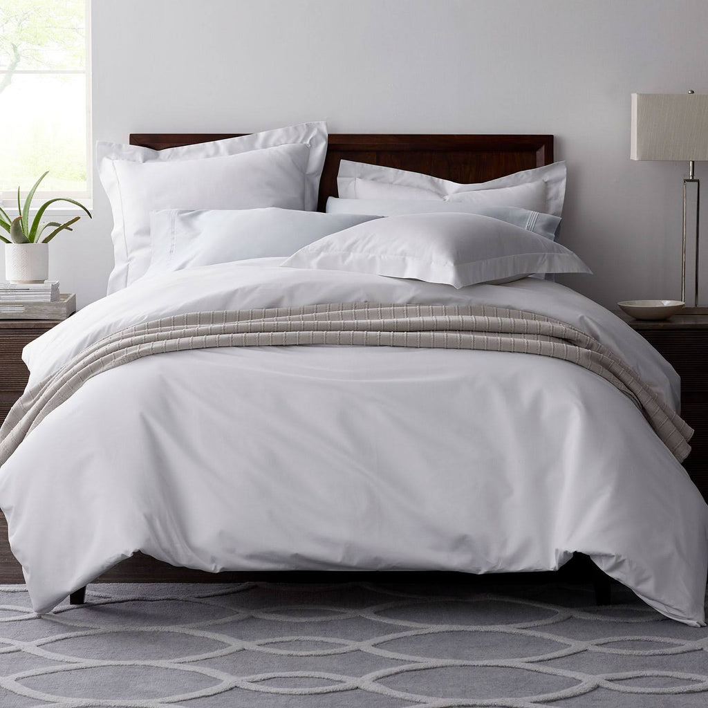 White Solid Egyptian Cotton Sateen Twin Duvet Cover Y19138