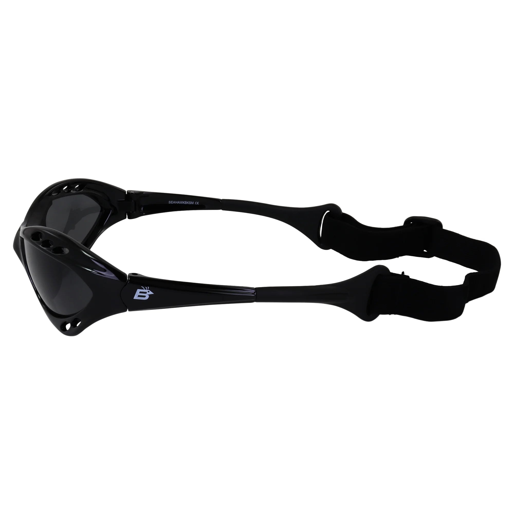 3 Pairs Padded Polarized Sunglasses with Strap Black Frame Smoke Blue & Green Mirror Lenses M140759