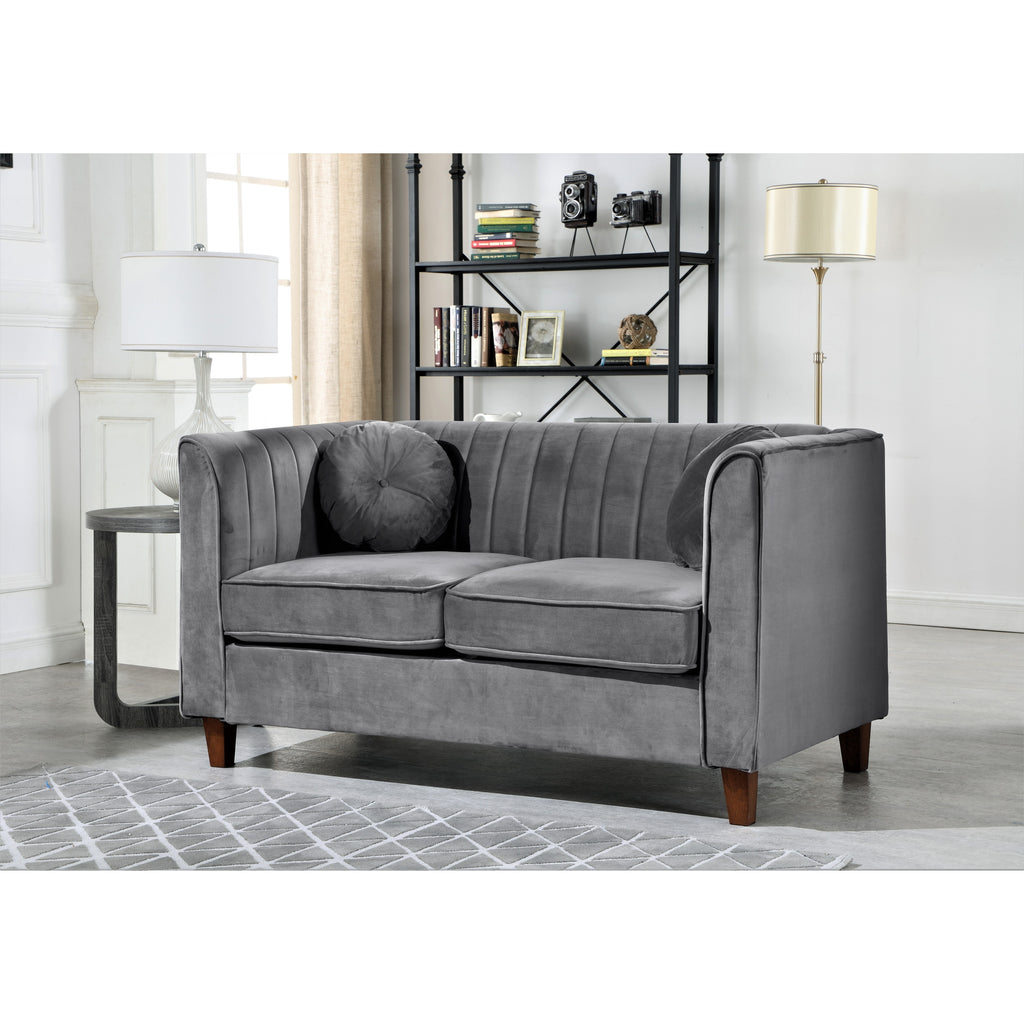Green Velvet Chesterfield Loveseat E6775