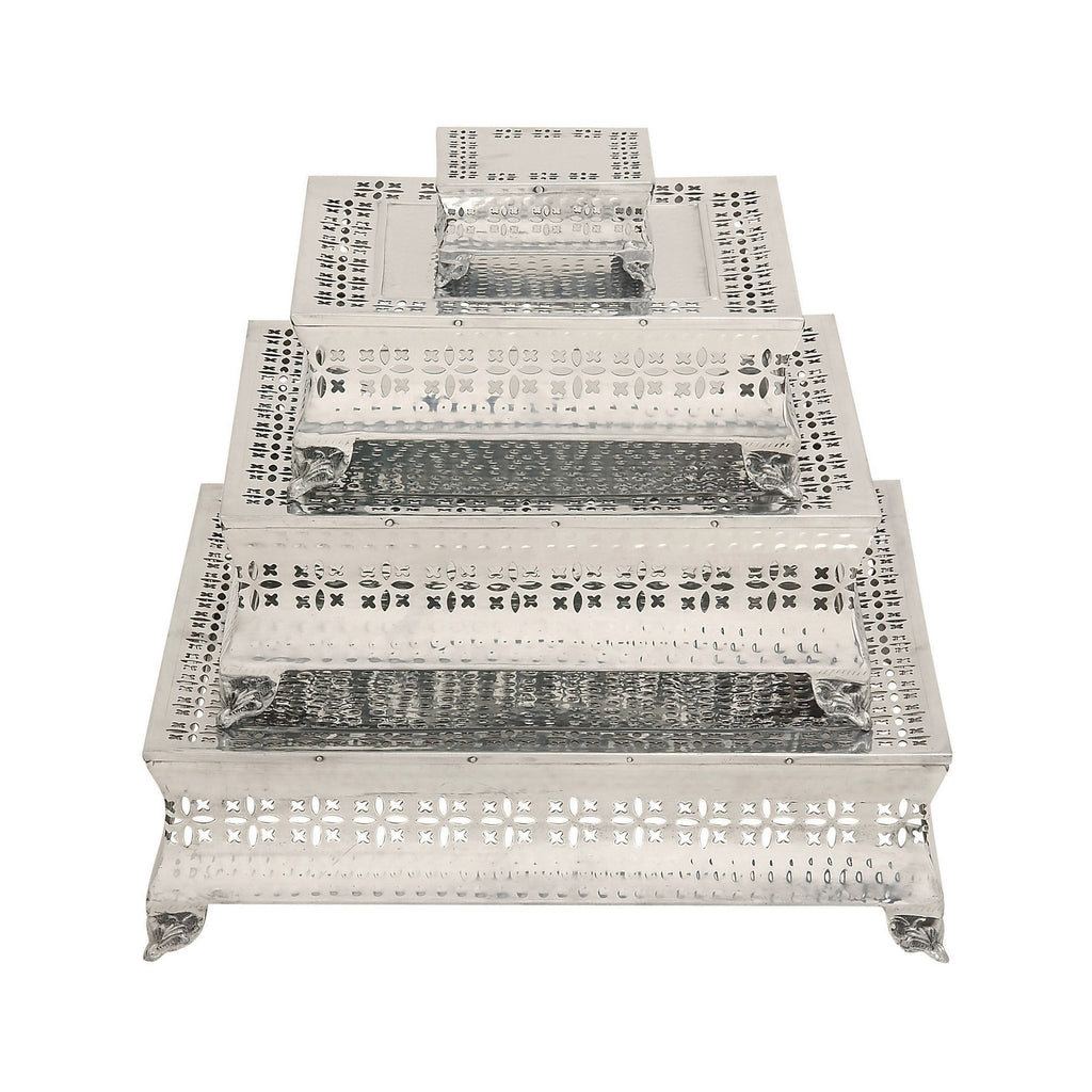 Aluminum 4-Piece Square Cake Stand N9584