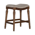 Brown and Gray Counter Height Stool with Saddle Seat B66154