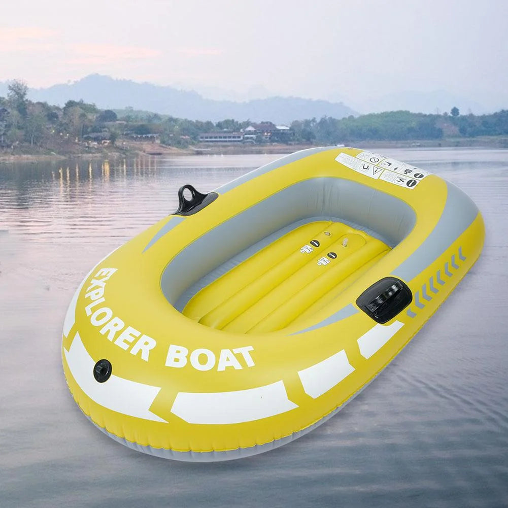 Yellow PVC Inflatable One Person Rowing Air Boat J7008