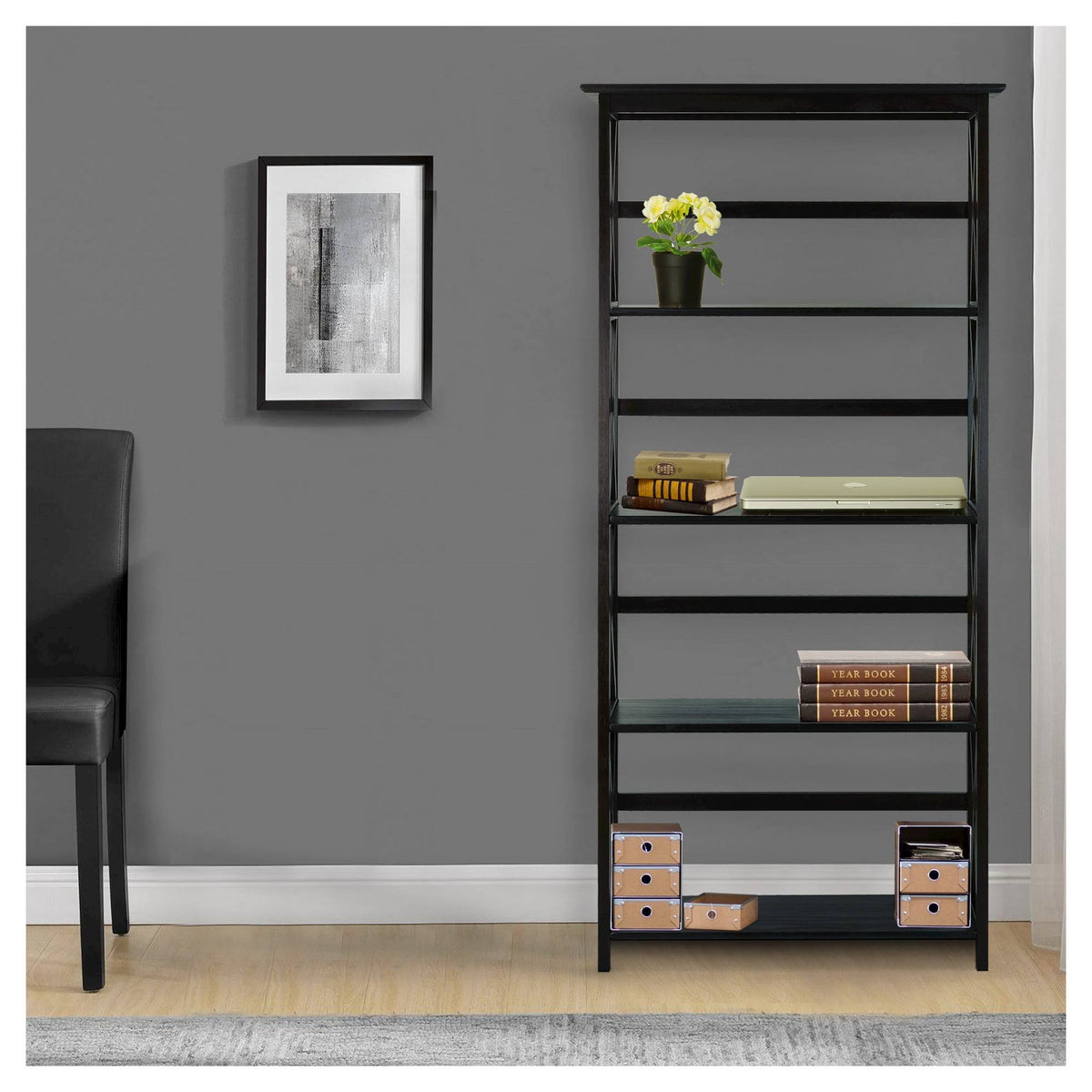 5-Tier Bookcase Espresso L5367