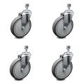 6 inch Thermoplastic Rubber Wheel Swivel Threaded Stem Caster Set T76972
