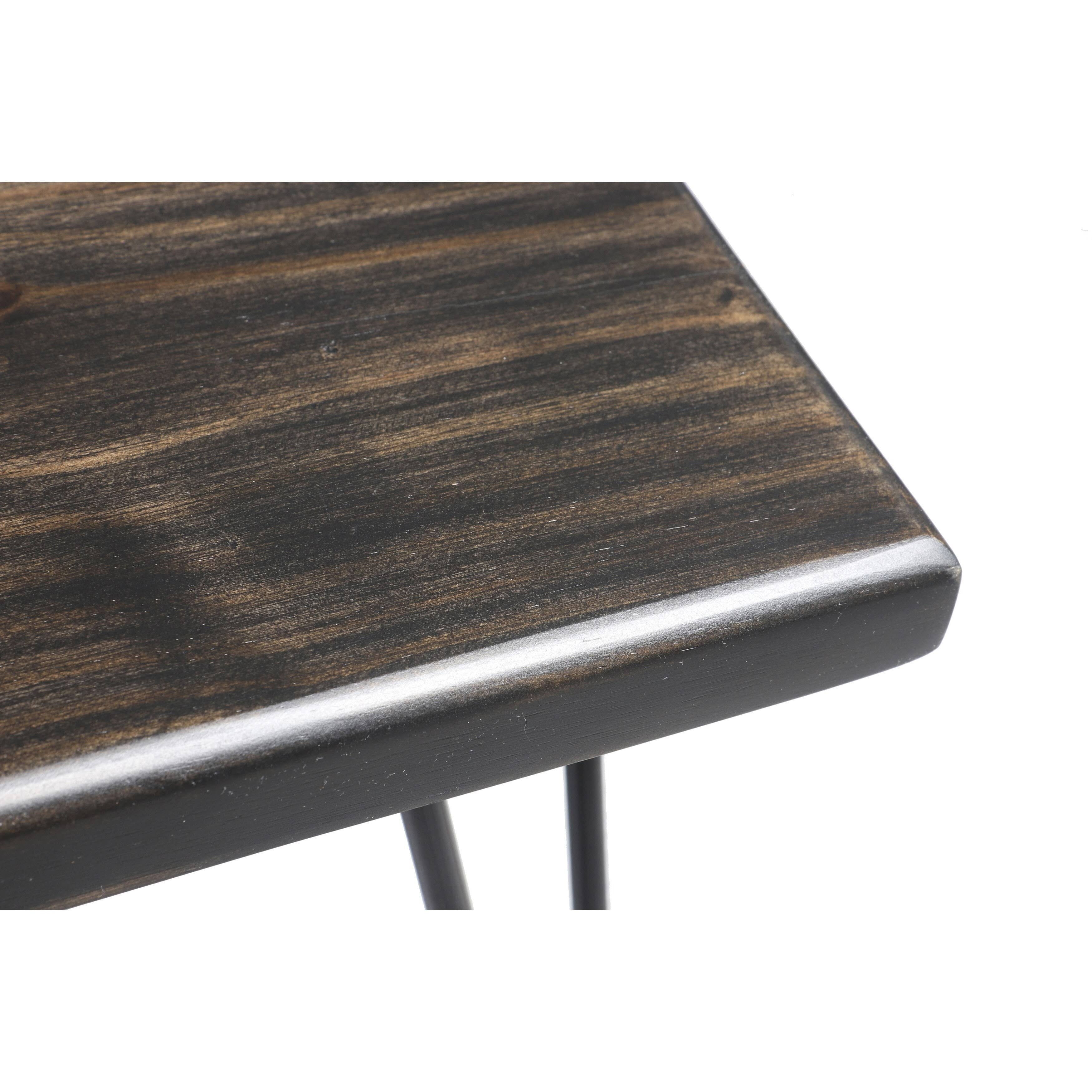 Dark Brown Wood Bench L326