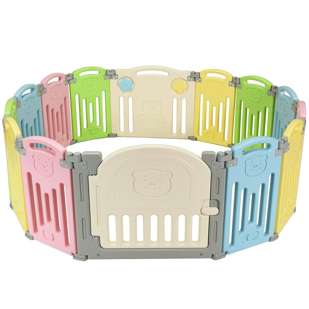 14 Panel Foldable Baby Playpen Safety Play Yard X925