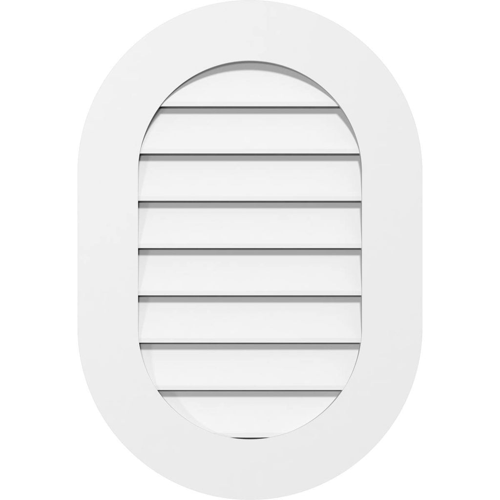 28x22W x 32x22H Vertical Round Ended Surface Mount PVC Gable Vent I77300