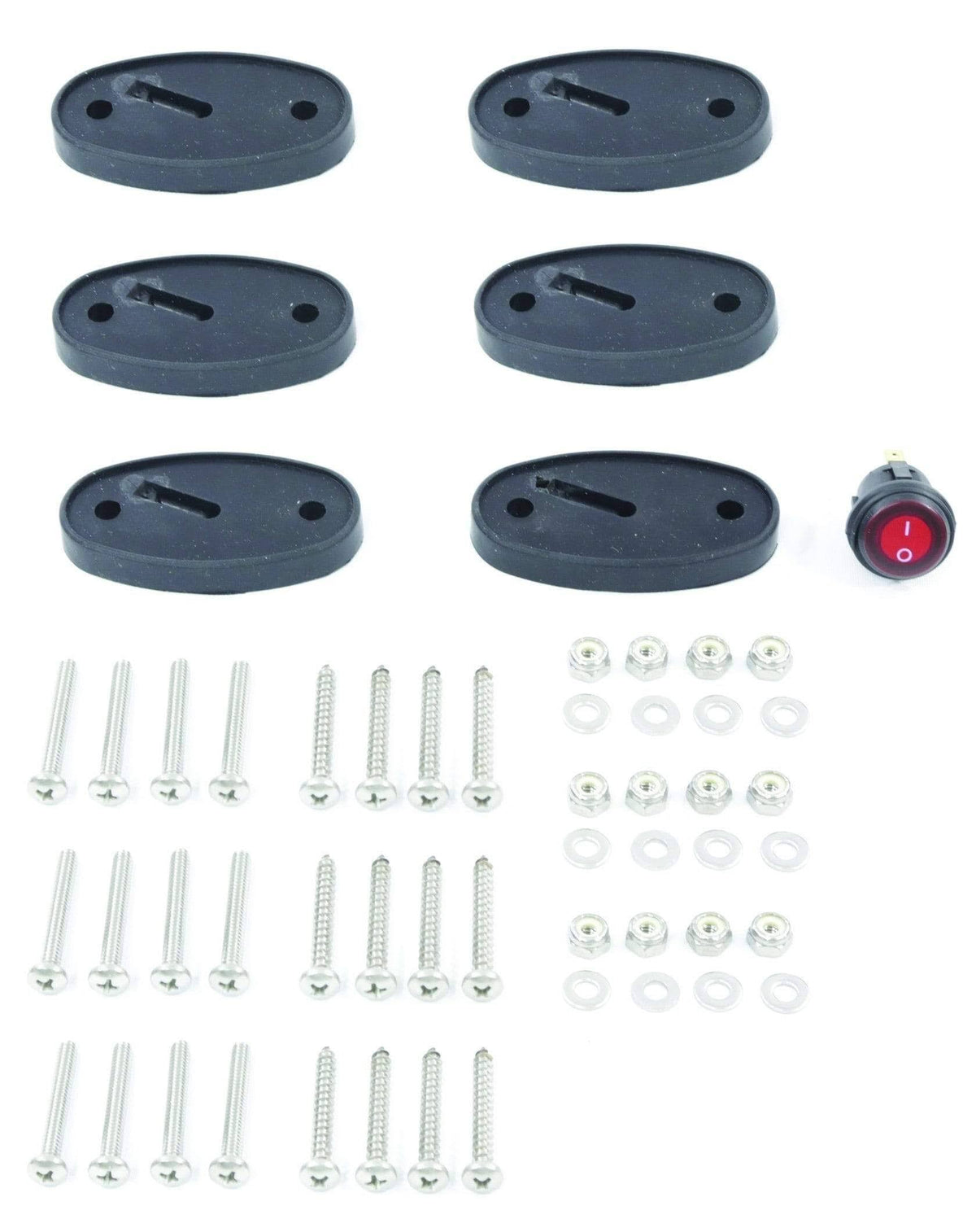 Oval Boat Light Kit - Black Amber White - Pack of 6 S630426