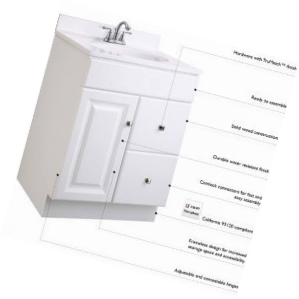 White 2-Door 2-Drawer Vanity Cabinet K612743