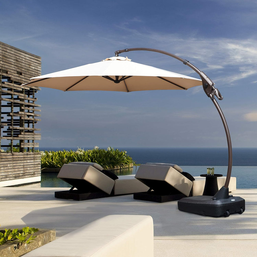 Brick Red 11 FT Aluminum Cantilever Umbrella with Base L99539