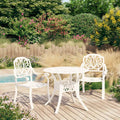 3 Piece Bistro Set Cast Aluminum White Y754