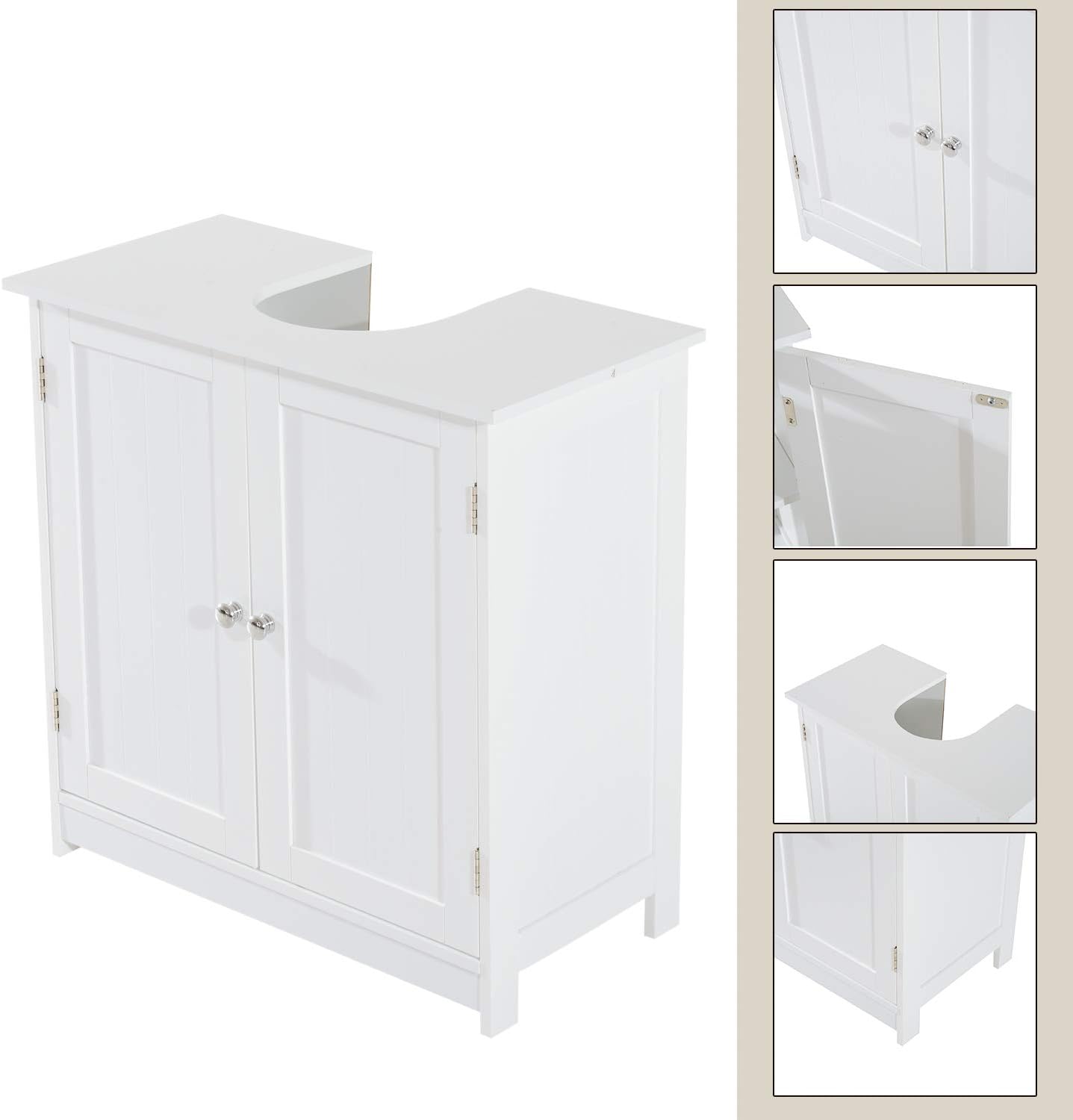 White Pedestal Sink Bathroom Vanity Cabinet M124584