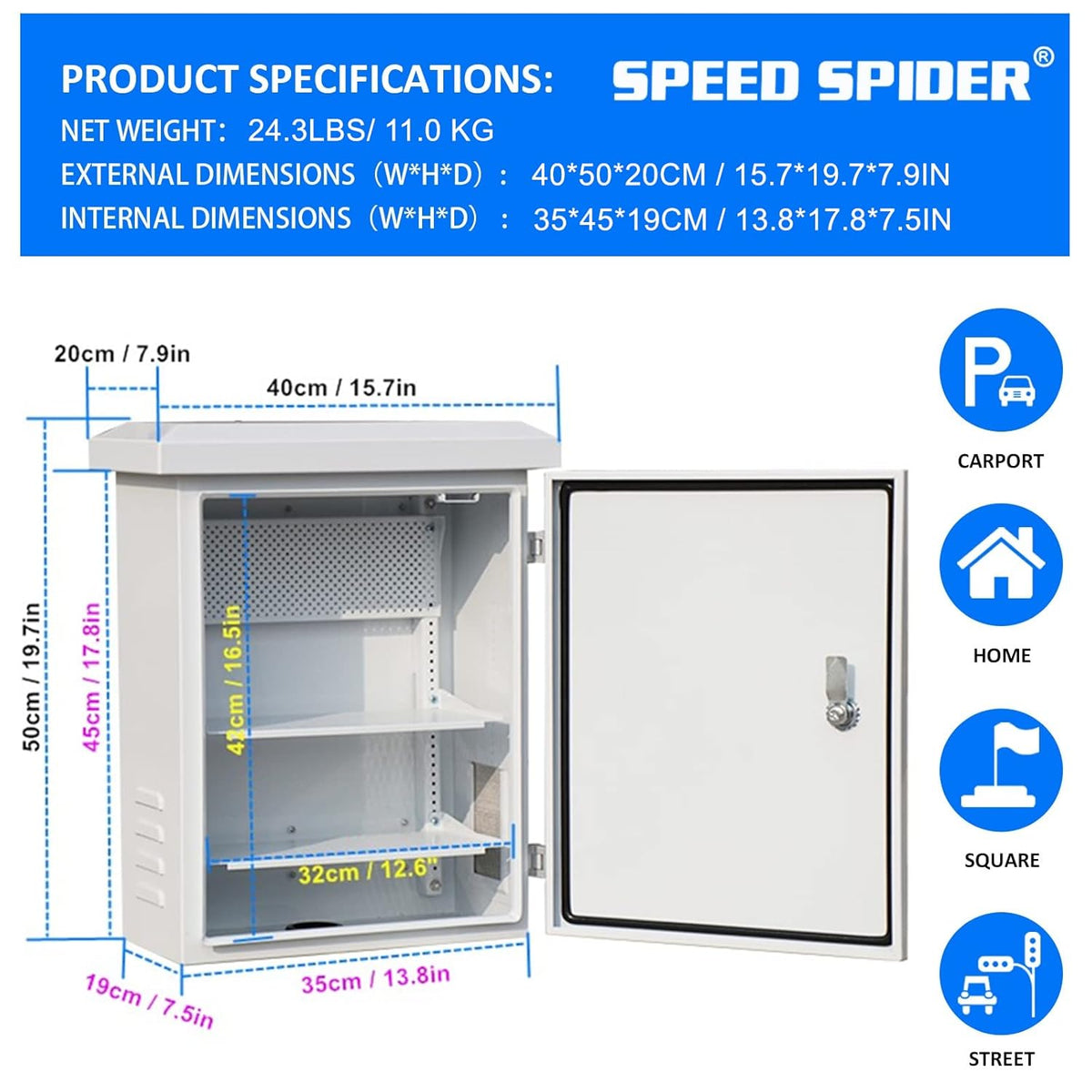 Outdoor Stainless Steel Junction Box IP55 with Mounting Plate T441