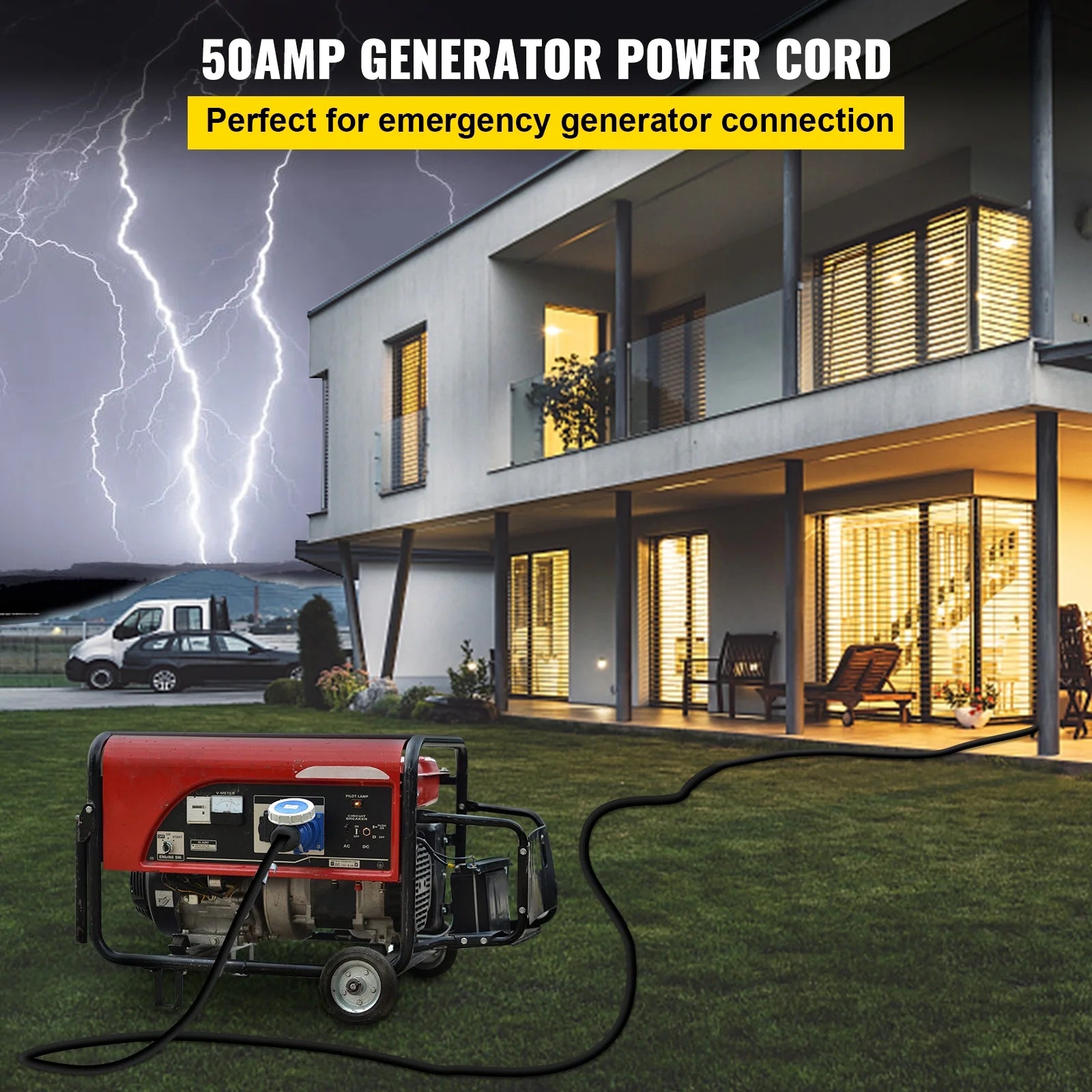 36Ft 50 Amp RV Extension Cord with Handles X2816