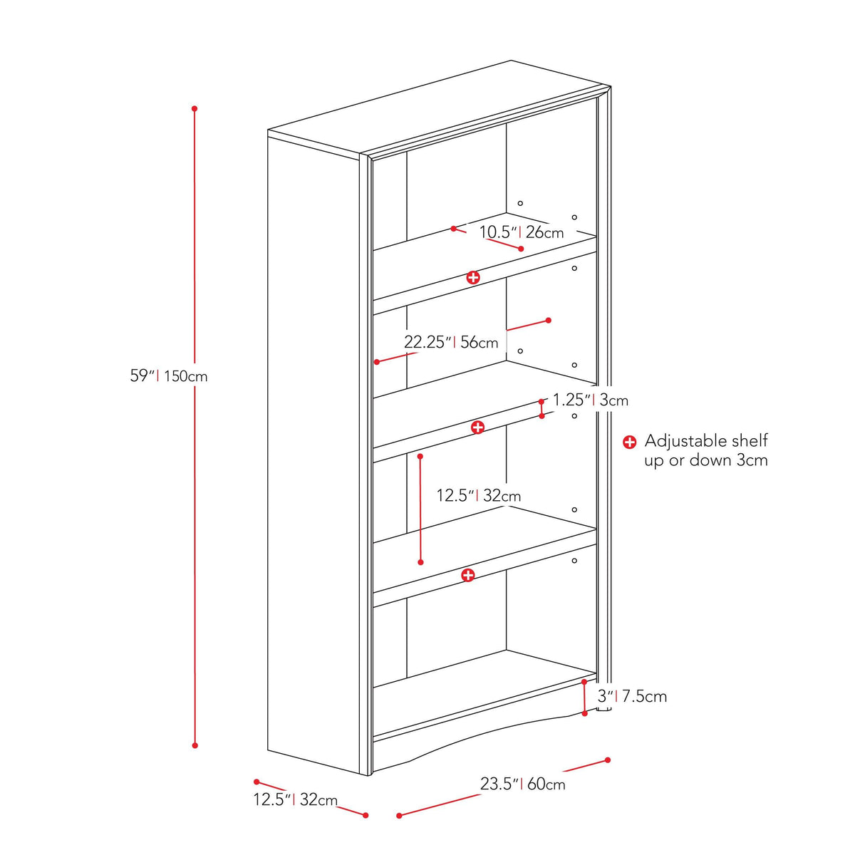 Walnut Tall Bookcase F76888