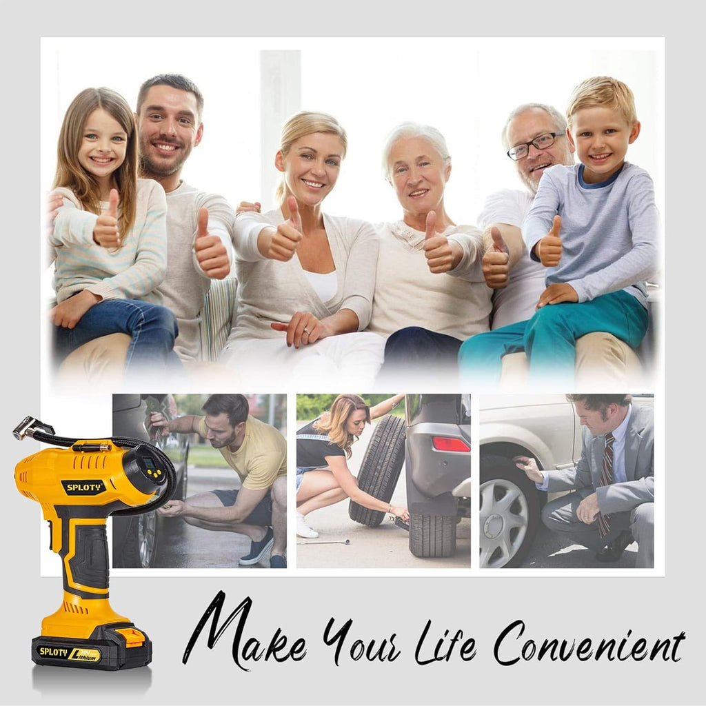 Cordless Tire Inflator Portable Air Compressor 20V Rechargeable Air Pump 160PSI U82952