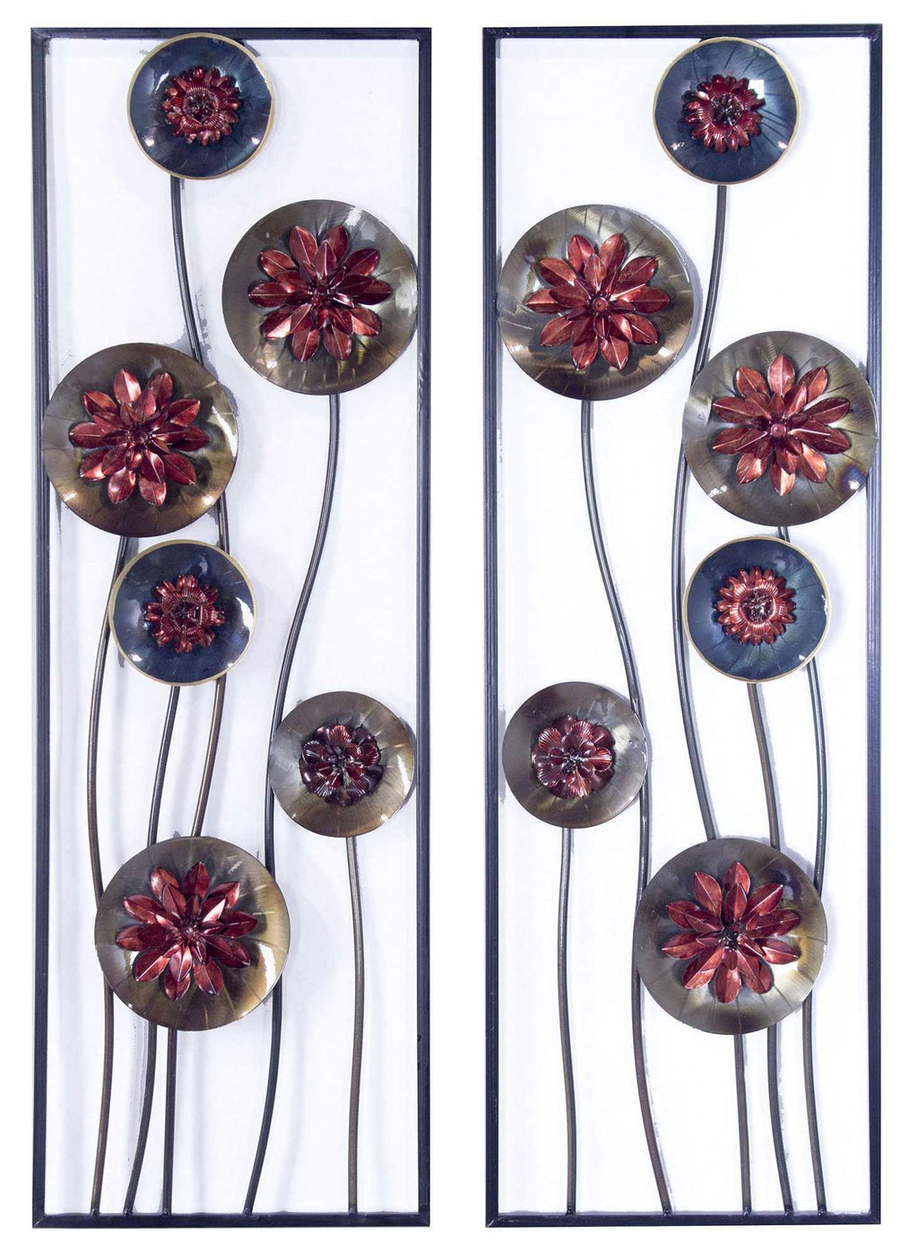 Metallic Multi-Color Vertical Wall Panel Set of 2 L534