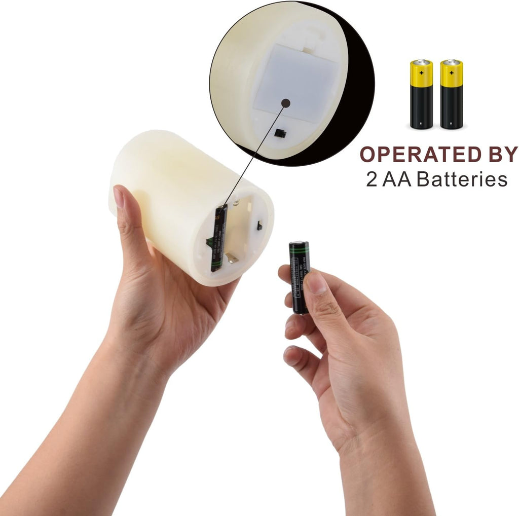 Flameless LED Pillar Candle Set of 9 with Remote Control Timer M767299