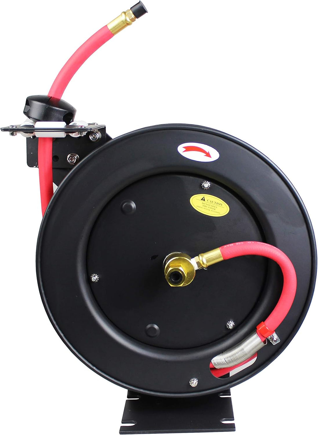 25ft Auto Rewind Retractable Reel with 3/8" x 25' Air Hose with Brass Fittings Pack of 2 K812778