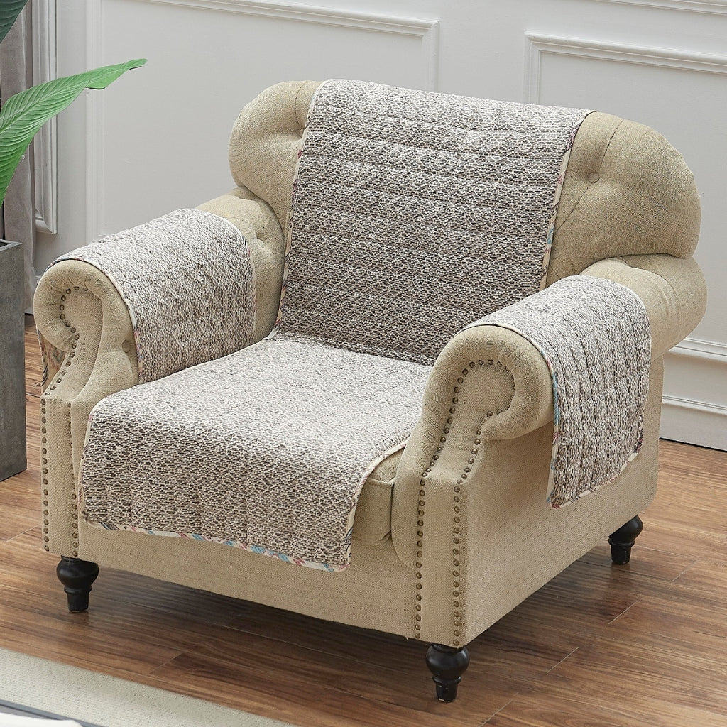 Tan Reversible Armchair Protector M374