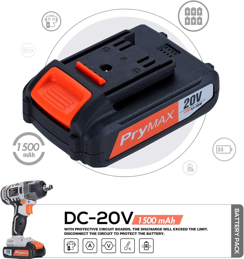 20V Cordless Impact Wrench Kit 1/2 Chuck with LED Work Light F416508