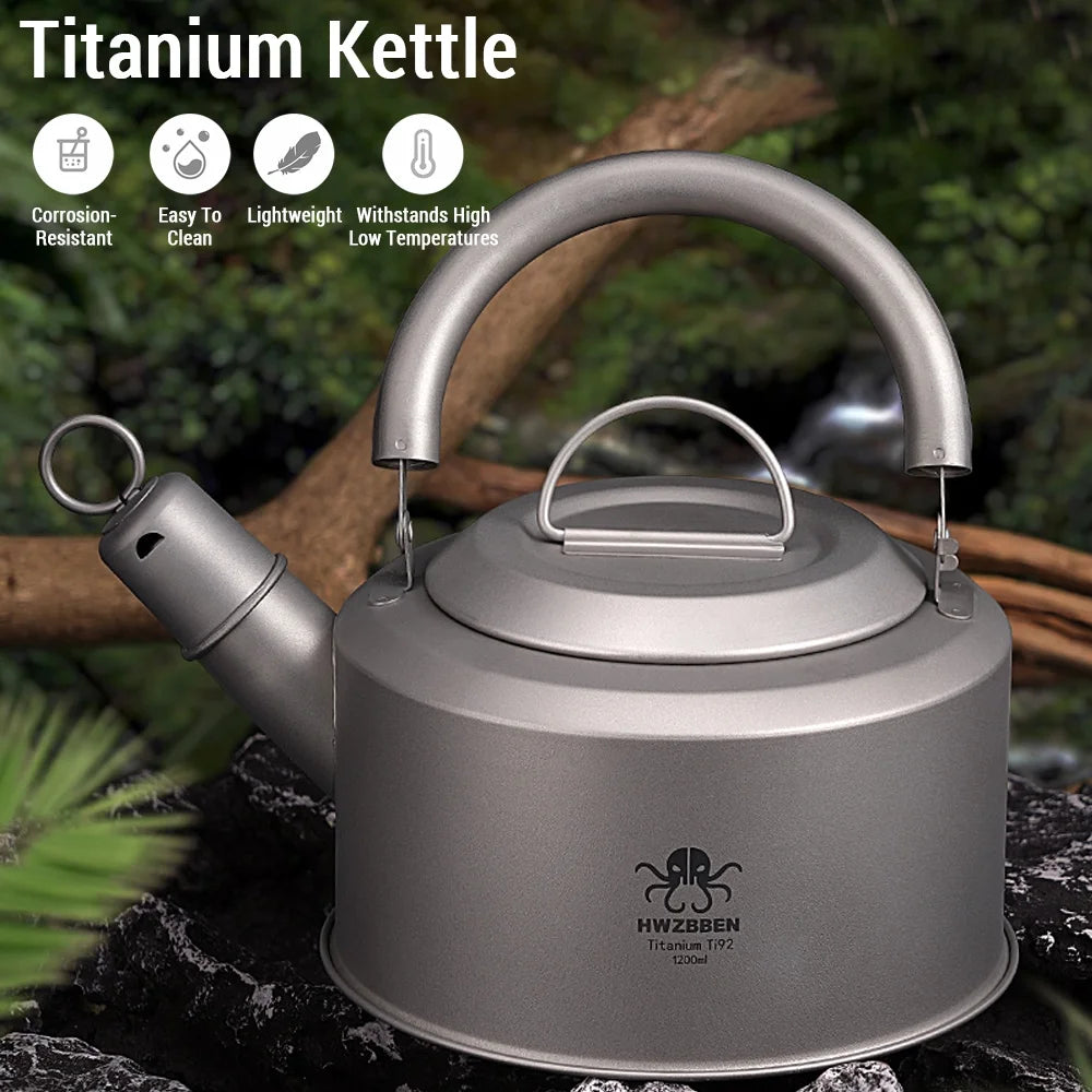 Portable Stainless Steel Camping Tea Pot Coffee Pot, 1200ml G135845