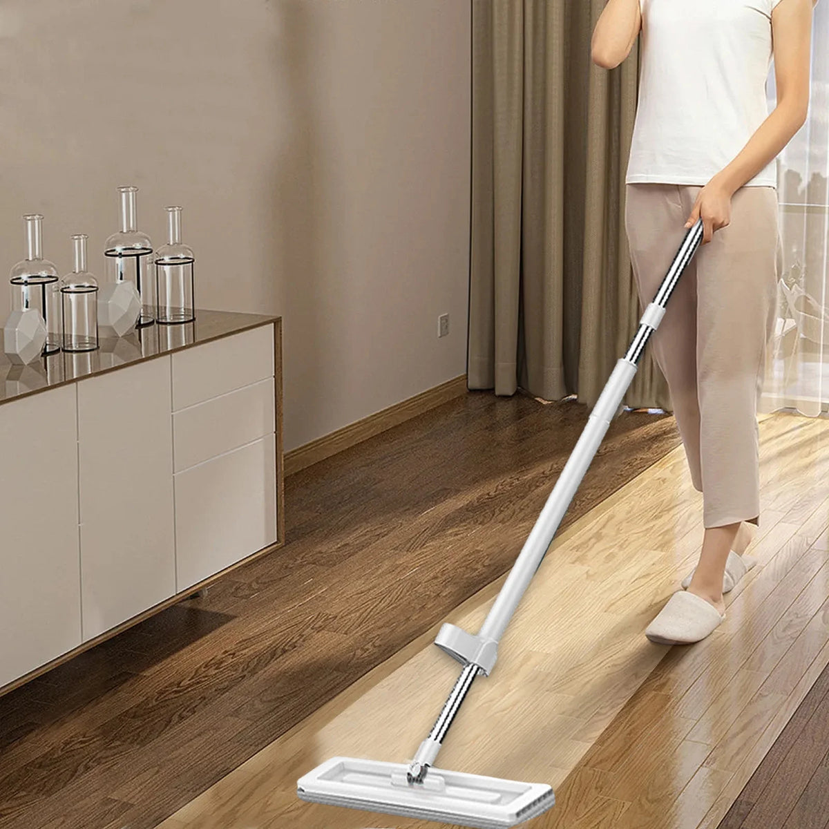 Spin Mop Hands-Free Microfiber Flat Mop Z528168