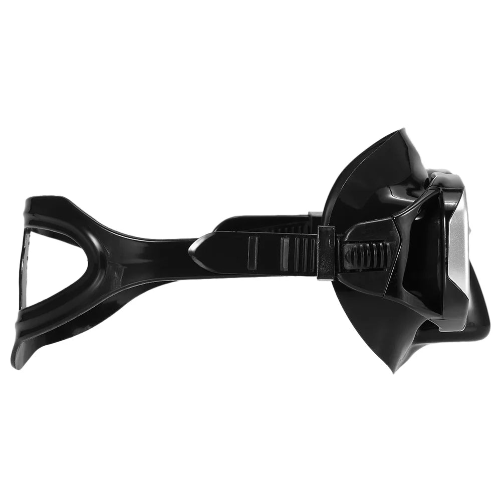Freediving Snorkel Set with Tempered Glass Lens Goggles R733