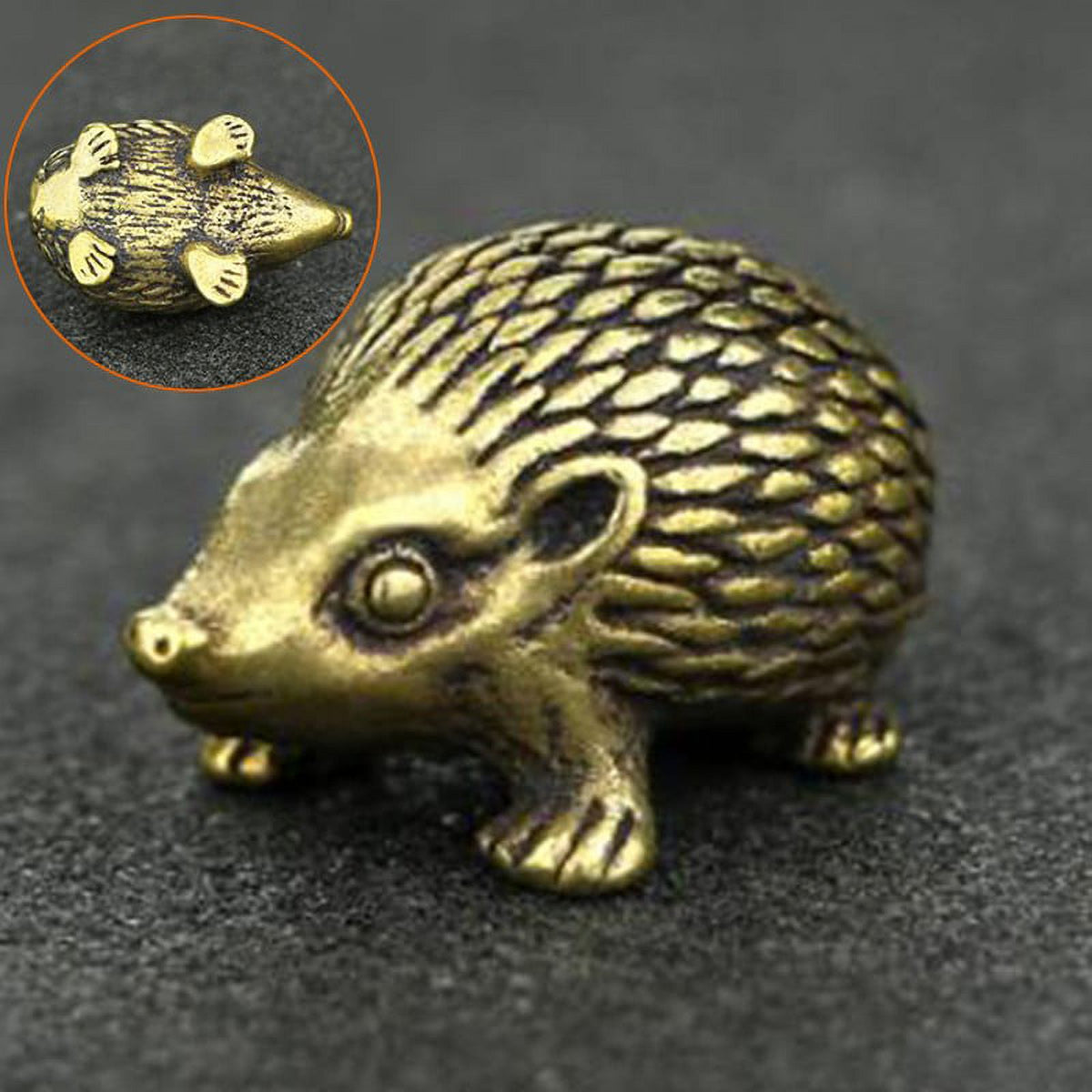 Brass Hedgehog Statue Home Decor Ornaments O2674