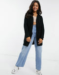 Longline Cardigan in Black K19115