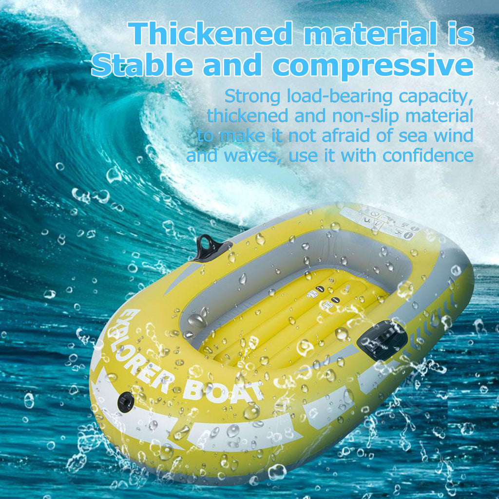 Yellow PVC Inflatable One Person Rowing Air Boat J7008