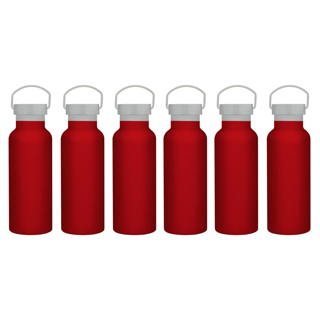 Red 17 oz Stainless Steel Canteen Water Bottles Set U491060