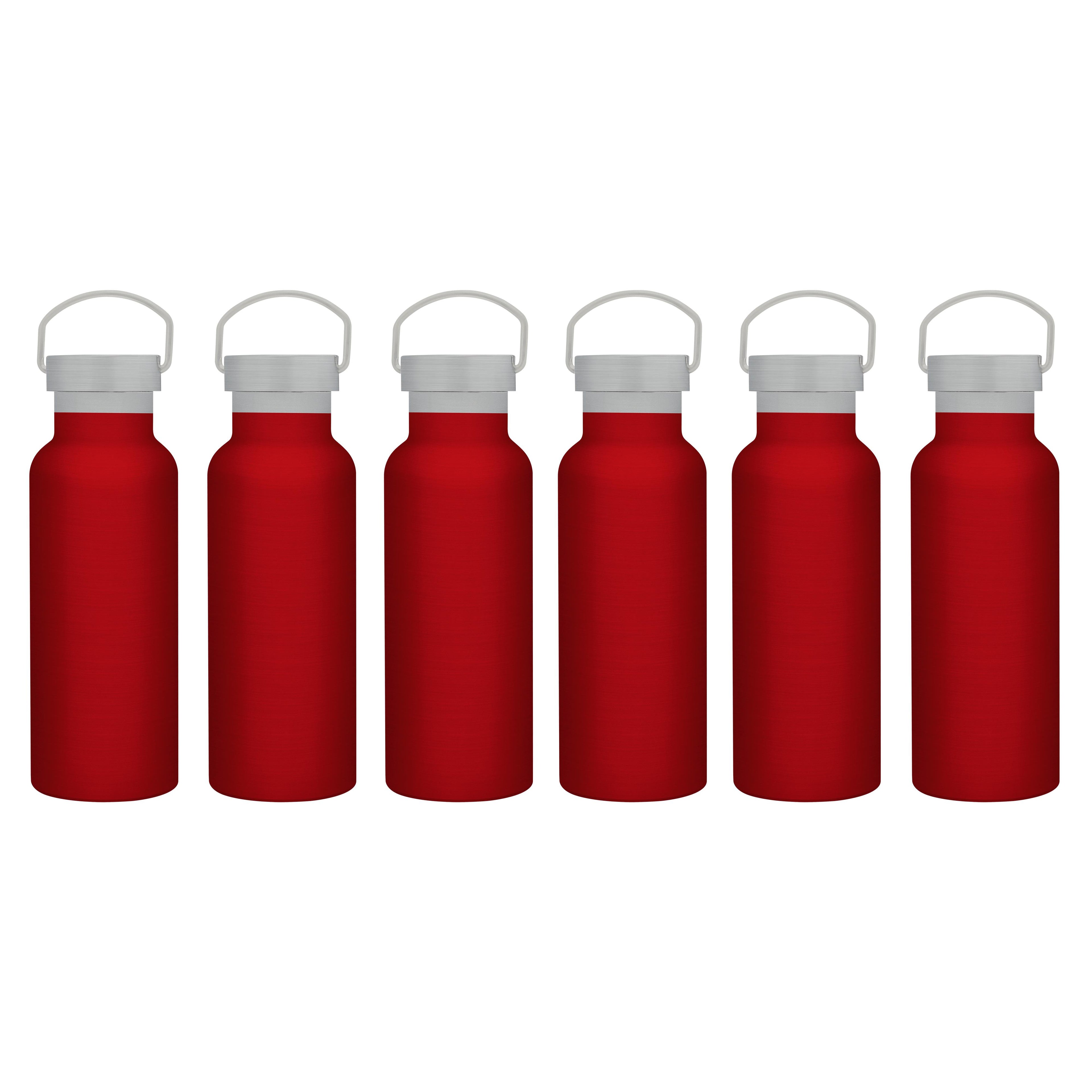 Red 17 oz Stainless Steel Canteen Water Bottles Set U491060