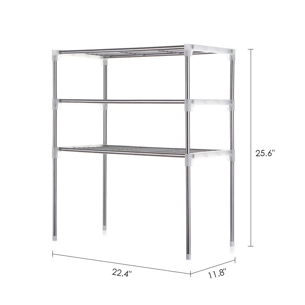 3-Tier Kitchen Storage Shelf Rack Microwave Oven Shelving Unit J6725